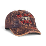 Black Vega 1985 Vintage Distressed Washed Cotton Cap – Longhorn Edition