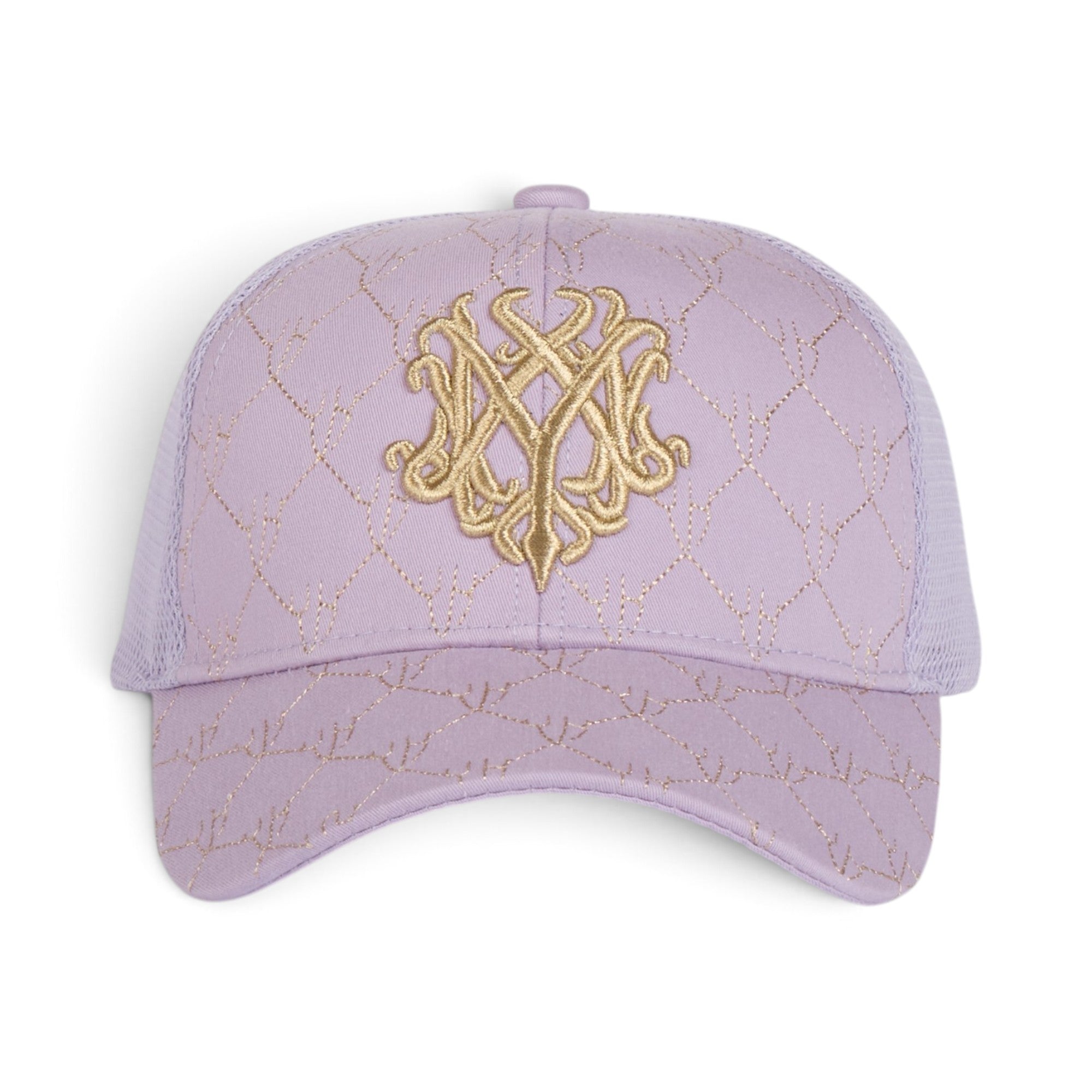 Gold Monogram Lavender Trucker Cap