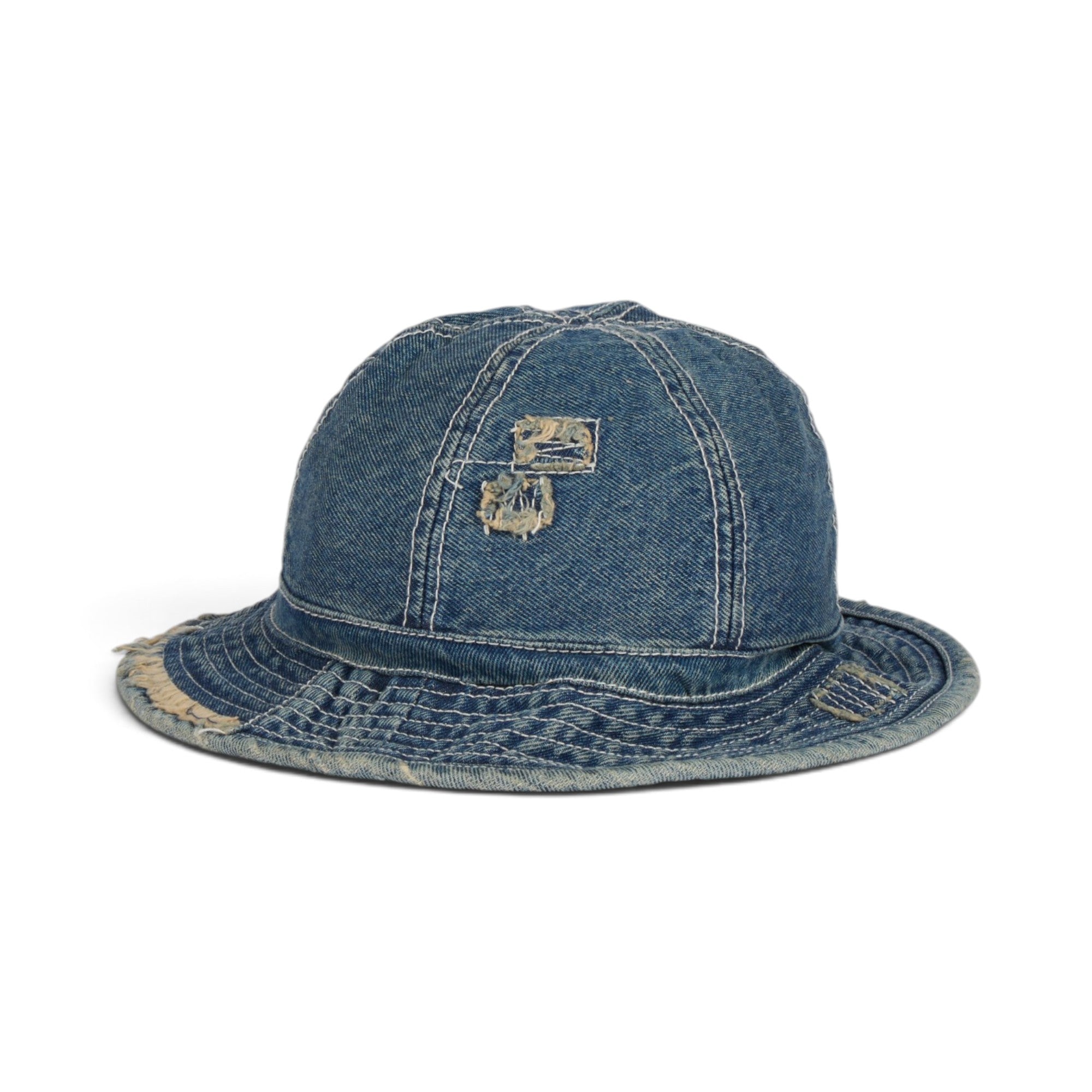 Vintage Distressed Denim Bucket Hat