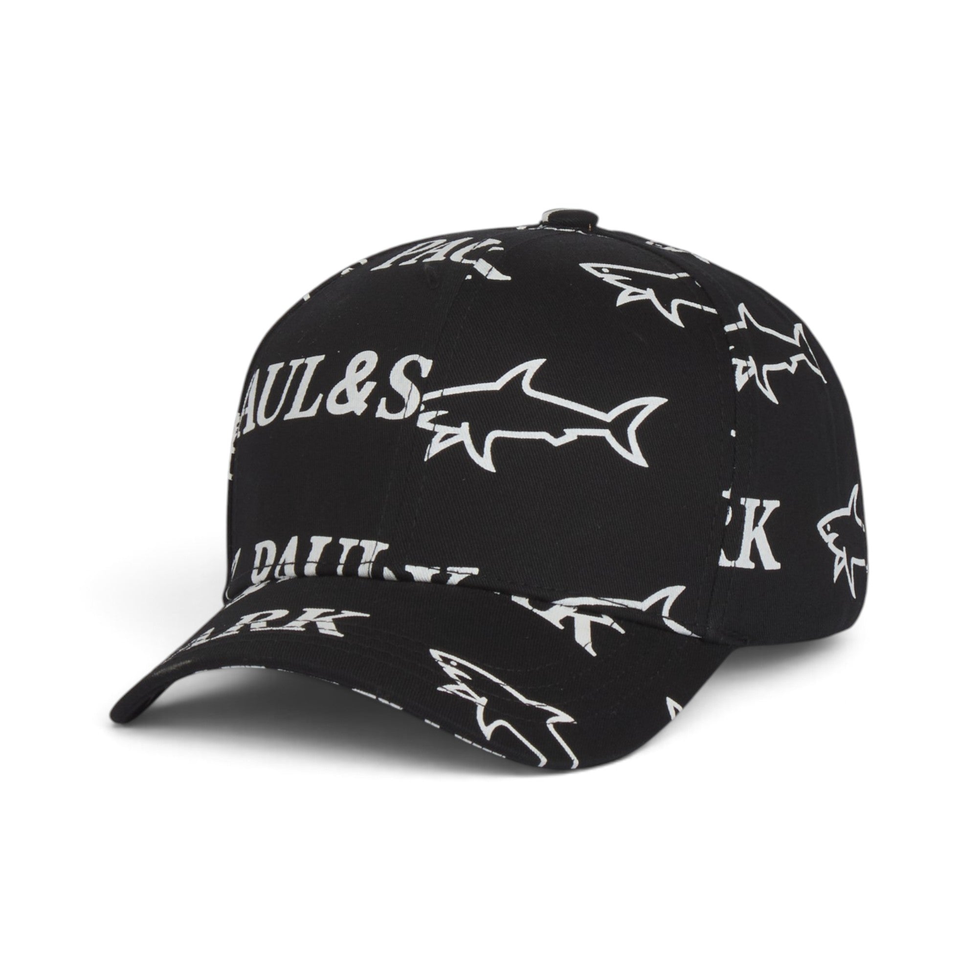 Paul & Shark Premium All-Over Logo Cap – Black Monogram Edition