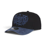 Gothic Embroidery Black & Blue Cap