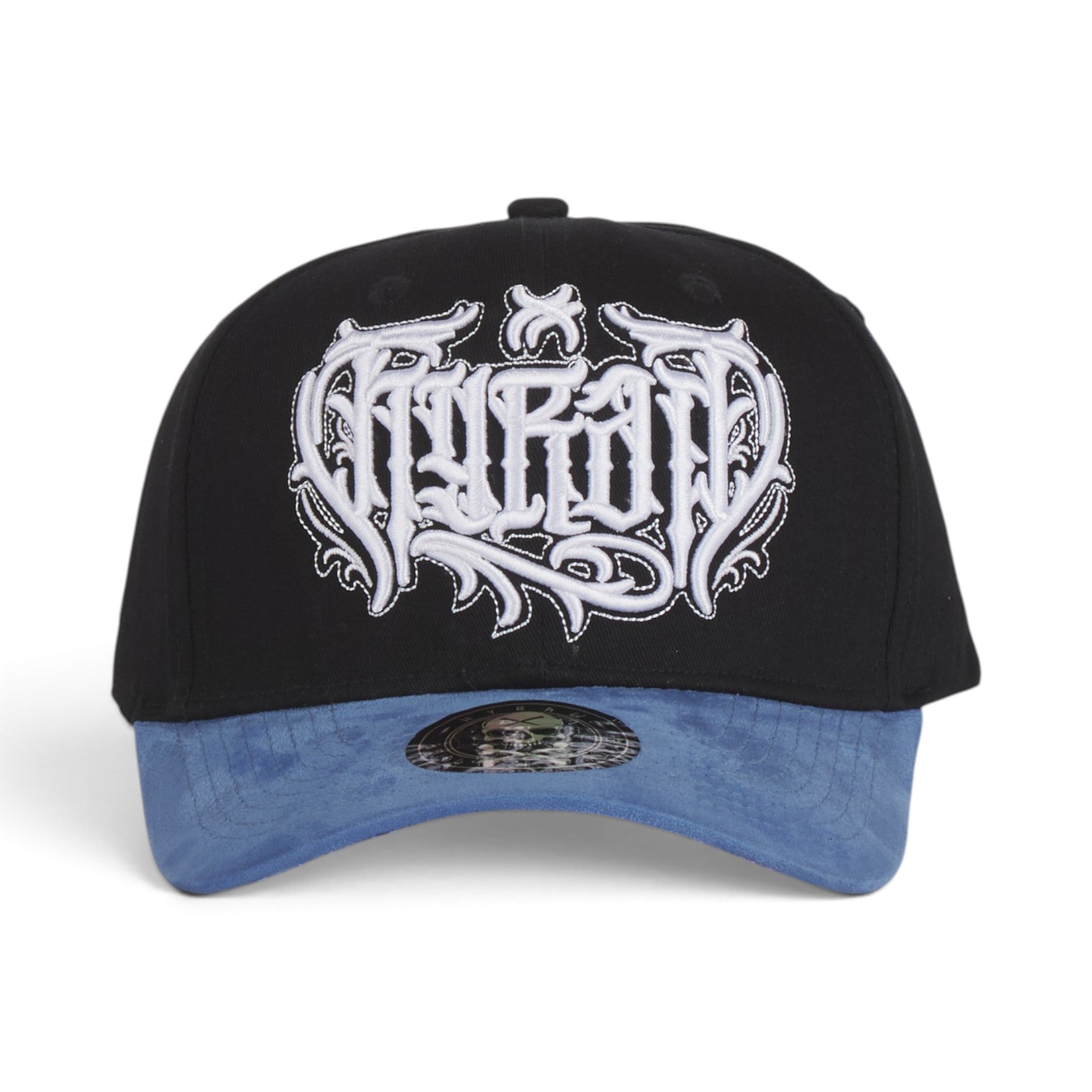Gothic Embroidery Black & Blue Cap
