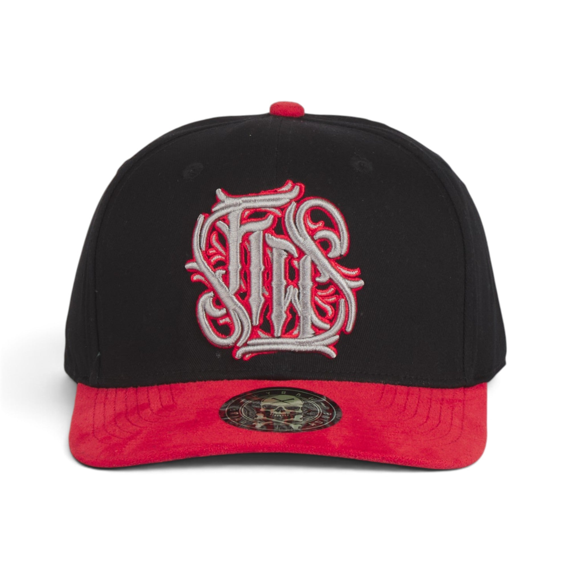 Gothic Monogram Suede Brim Baseball Cap – Black & Tan