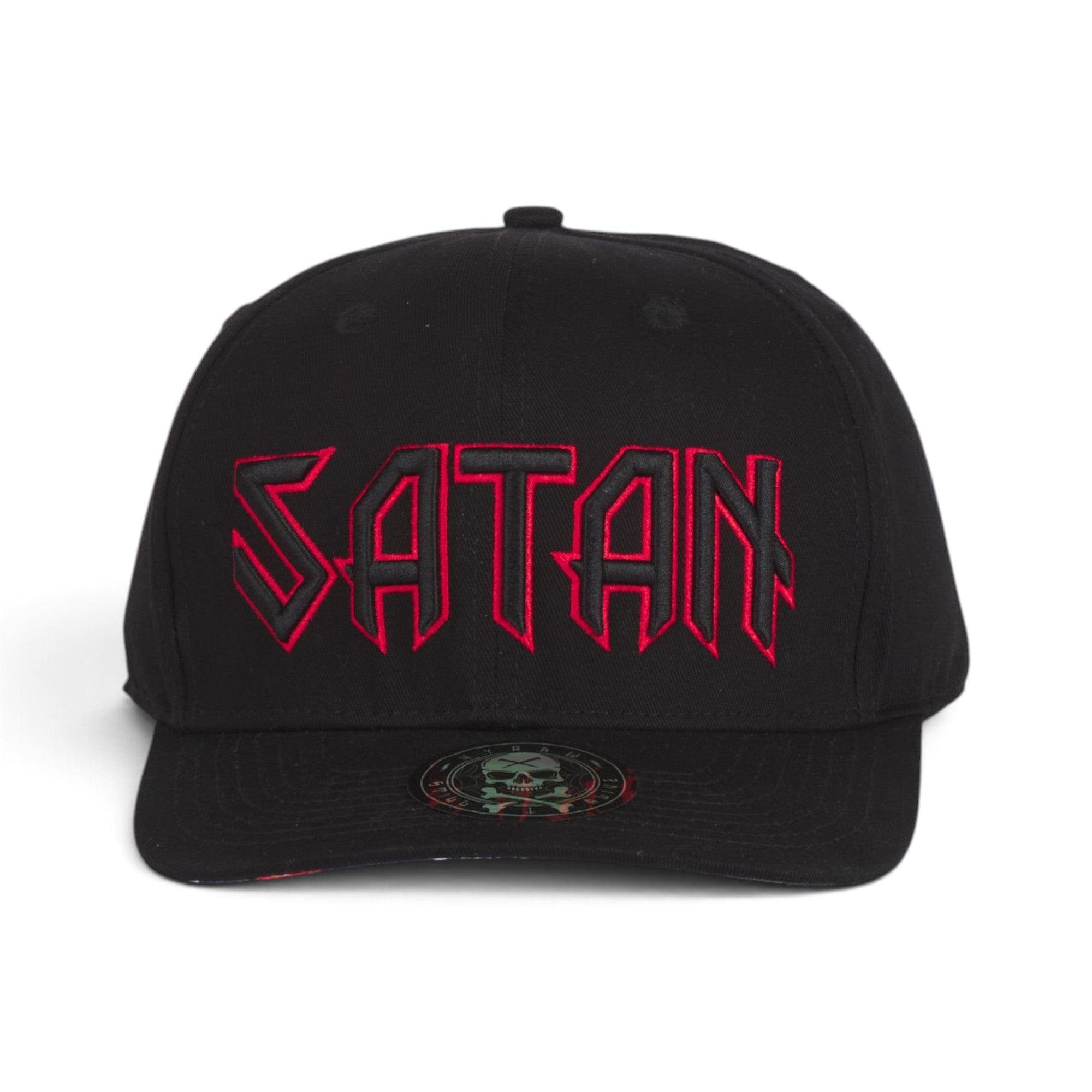 Satan Gothic Embroidered Baseball Cap – Black & Red