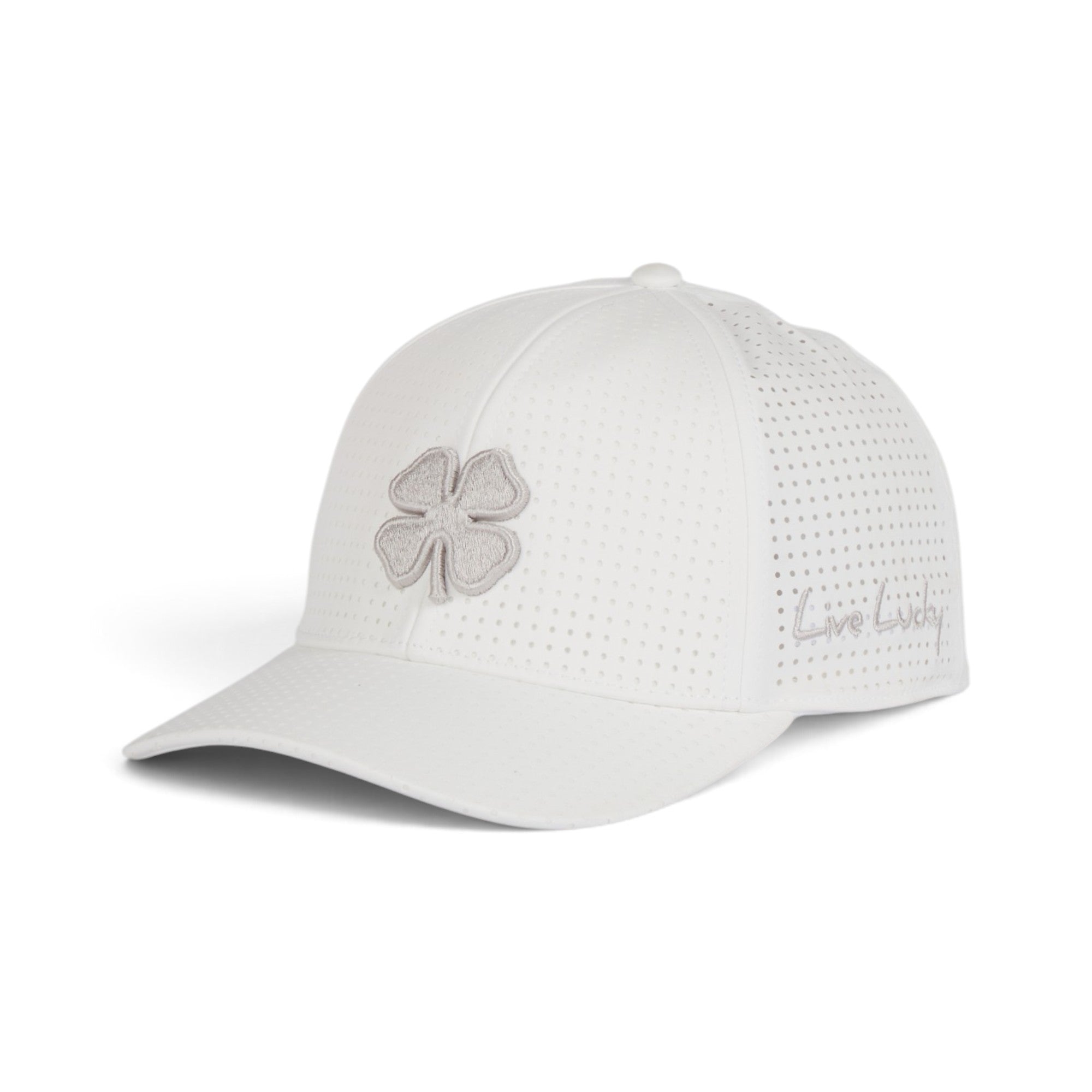 Live Lucky Perforated Performance Baseball Cap – White