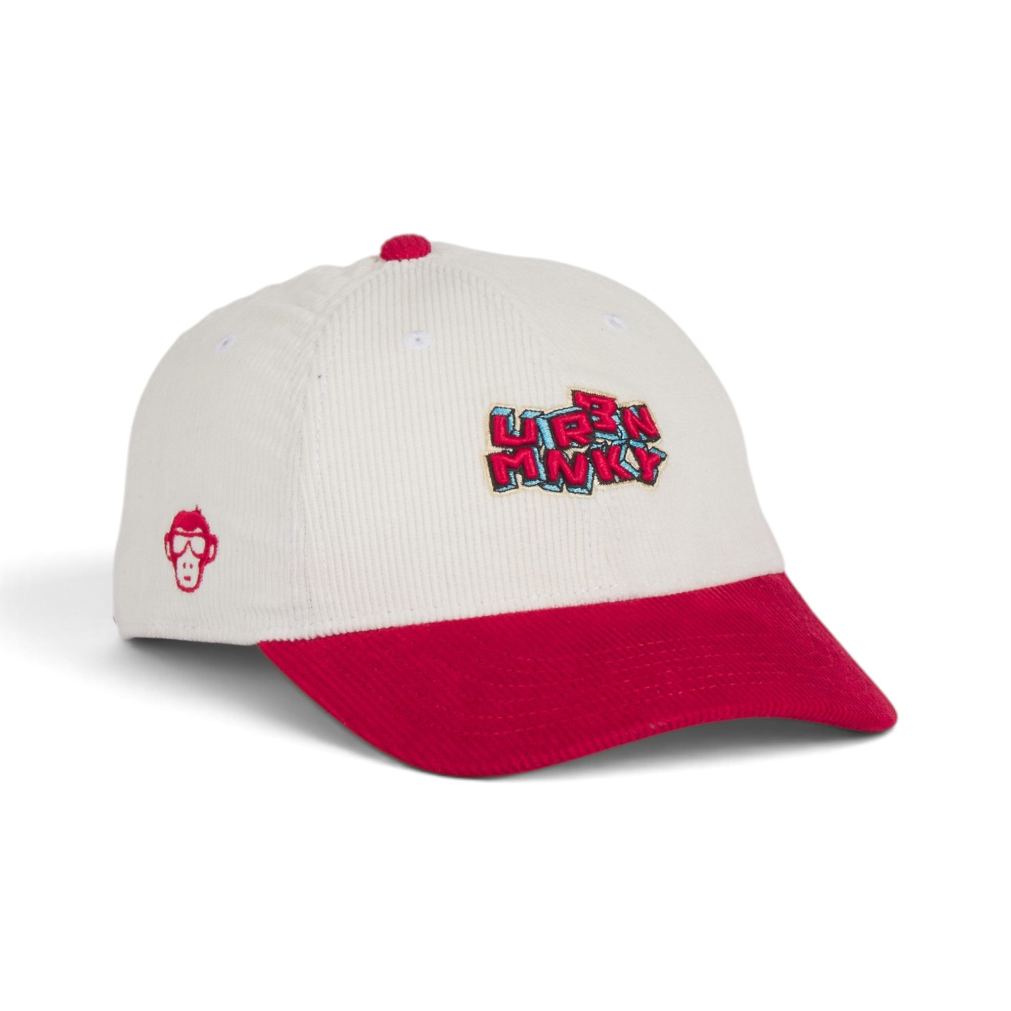 Urban Monkey Premium Corduroy Baseball Cap – Signature Embroidered Logo – Contrast Brim Adjustable Unisex Hat