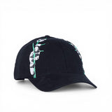 BabaCap Cotton Gabardine Baseball Cap, Black, Adjustable, Decorative Side Print, Dad Hat for Men and Women