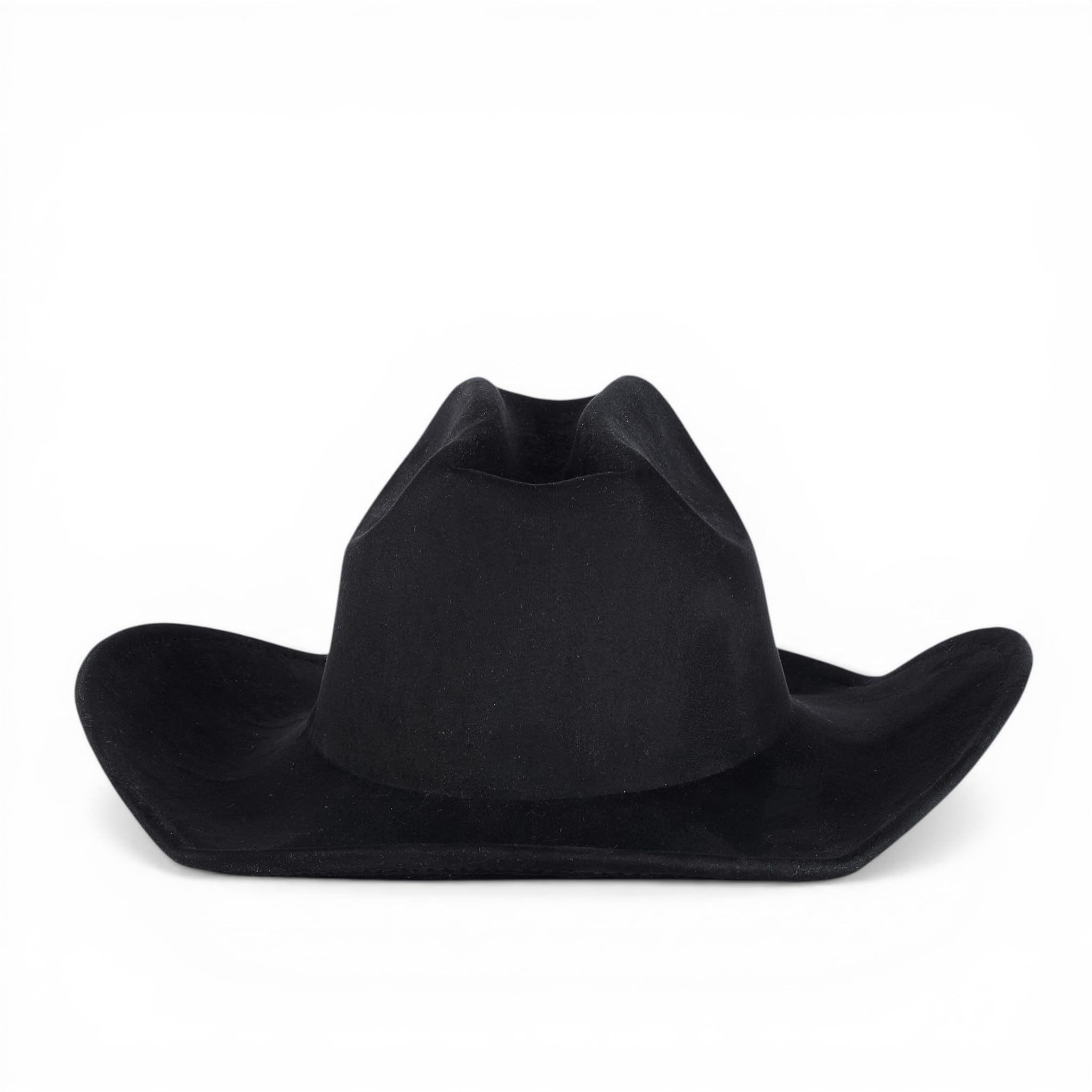 BabaCap Black Cowboy Hat, Premium Suede, Wide Brim Western Style for Men and Women, Festivals and Outdoor Activities