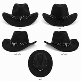 Horse Rider Fedora – Premium Wool Felt Hat for Equestrian Cowboy Style -decorated belt
