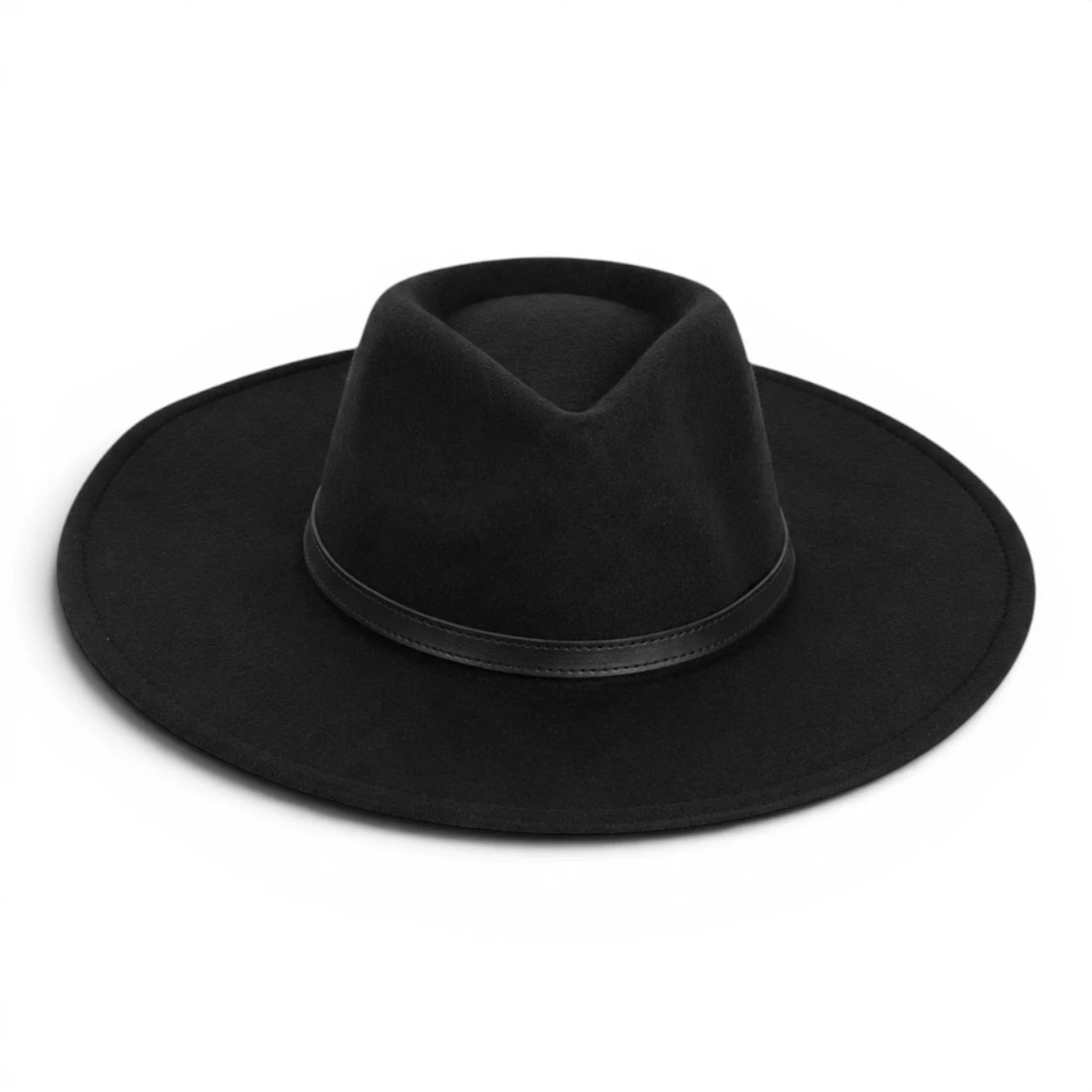 Fedora Hat – Premium Wool Felt, Classic Timeless Style, Elegant & Durable Design – black-wide brime