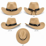 Horse Rider Fedora – Premium Wool Felt Hat for Equestrian Cowboy Style -decorated belt