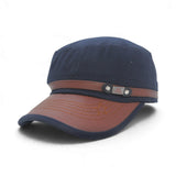 NEW Heritage Military Cadet Cap – Vintage Leather Accent | Multicolor