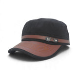 NEW Heritage Military Cadet Cap – Vintage Leather Accent | Multicolor