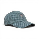 BABA CAP Premium Checkered Dad Cap – Embroidered Cotton Casual Hat, Adjustable Unisex, Blue