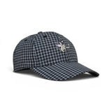 BABA CAP Premium Checkered Dad Cap – Embroidered Cotton Casual Hat, Adjustable Unisex, Blue
