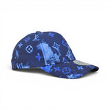 BABA CAP Premium Blue Abstract Pattern Baseball Cap – Embroidered Logo, Adjustable Unisex Casual Hat