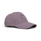 BABA CAP Premium Checkered Dad Cap – Embroidered Cotton Casual Hat, Adjustable Unisex, Blue