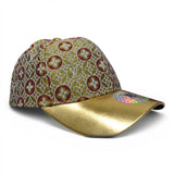 Premium Monogram Pattern Baseball Cap – Glossy Curved Brim, Adjustable Unisex Casual Hat, Black