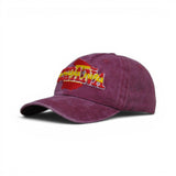 BABA CAP Washed Denim Dad Cap with Spain Embroidered Flag Logo, Vintage Cotton Baseball Hat, Adjustable Unisex Casual Cap