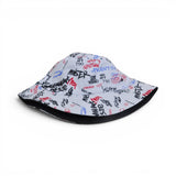 BABA CAP Premium Reversible Bucket Hat – Double Face Bucket Hat, Black & Printed, Unisex Casual Outdoor Hat