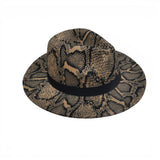 BABA CAP Premium Snake Print Fedora Hat, Wide Brim Fashion Hat, Lightweight Unisex Fedora for Casual & Party Wear