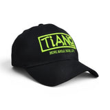 BABA CAP Premium Structured Baseball Cap with Bold Embroidered Front Logo, Stretch Fit Closed Back, Unisex Sports & Casual Hat, Available in Red & Neon Green Embroidery