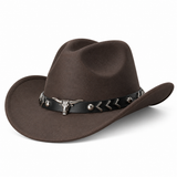 Horse Rider Fedora – Premium Wool Felt Hat for Equestrian Cowboy Style -decorated belt - New