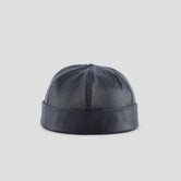 Baba Cap Leather docker hat - Black- جلد طبيعي