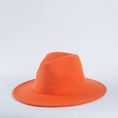 Fedora – Premium Wool Felt Hat - Rust Orange