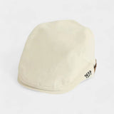 BABA CAP Classic Black Flat Cap – Premium Cotton Ivy Golf Cap with Adjustable Leather Strap for Men