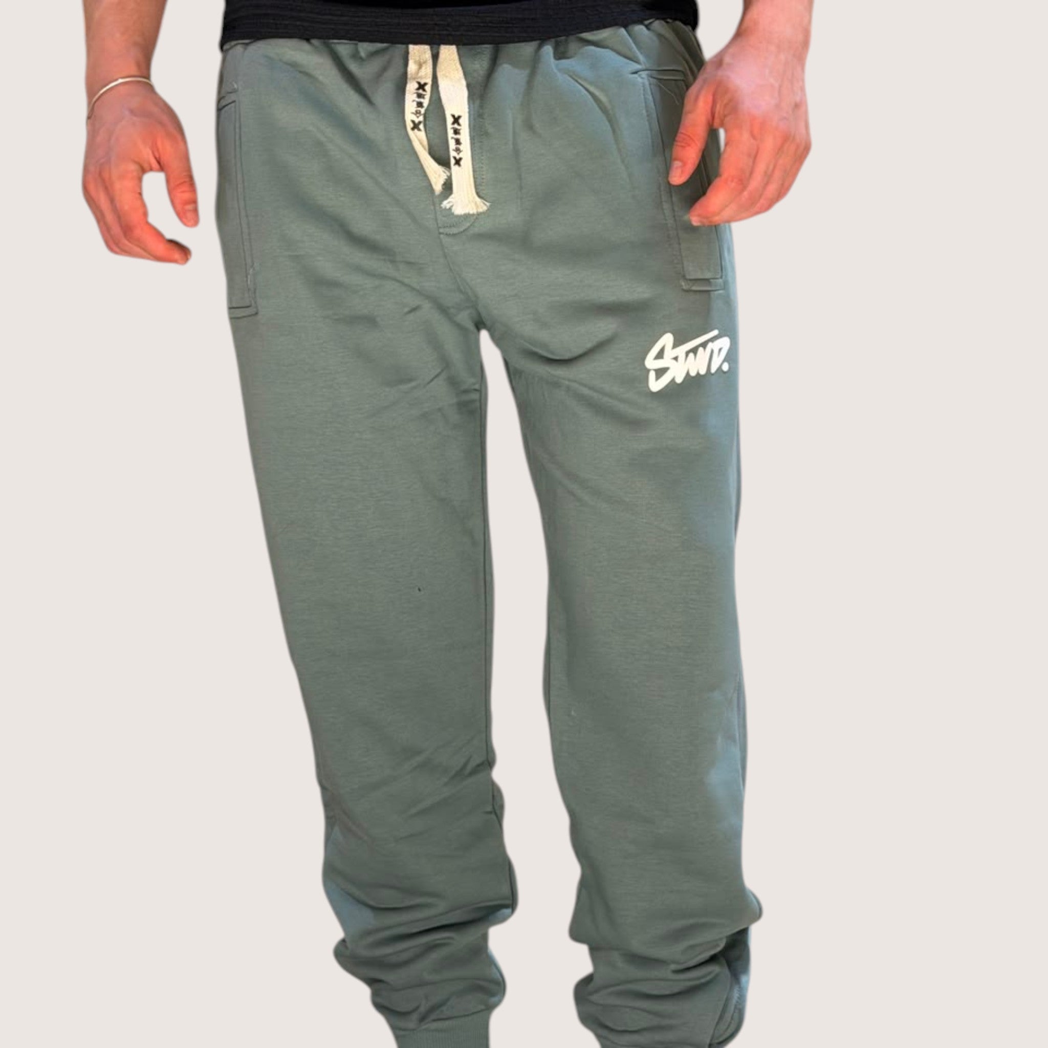 Men's Premium Melton Cotton Jogger Sweatpants – Elastic Cuffed Hem, Adjustable Drawstring Waist, Soft Heavyweight Fabric, Regular Fit, Casual & Sportswear