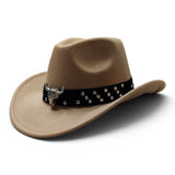 Horse Rider Fedora – Premium Wool Felt Hat for Equestrian Cowboy Style -decorated belt