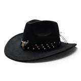 Horse Rider Fedora – Premium Wool Felt Hat for Equestrian Cowboy Style -decorated belt