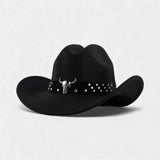 Long Horse Rider Fedora – Premium Wool Felt Hat With Decorated Belt