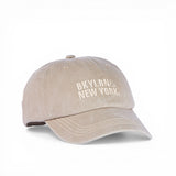 BabaCap Washed Denim Dad Hat, Adjustable Baseball Cap, Embroidered Text Design, Vintage Style, for Men and Women