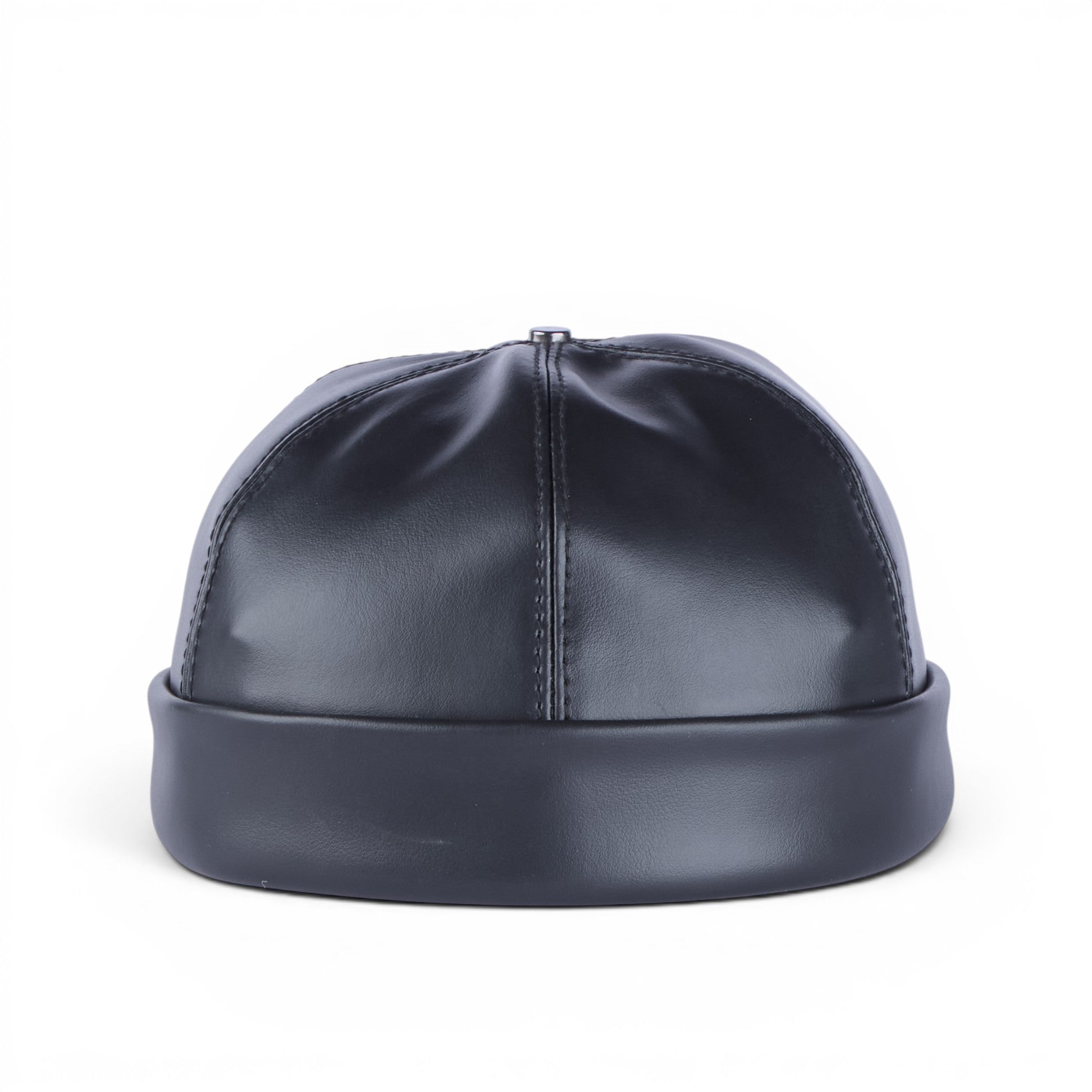 Baba Cap Leather docker Cap - Black